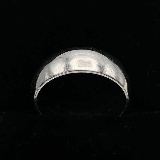 14K White Gold 7mm Bright Polish 1/2 Round Wedding Band