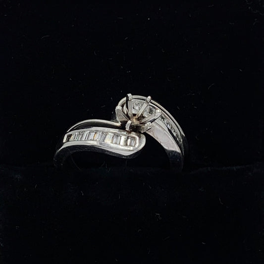 14K White Gold Semi-Mount Wedding Set