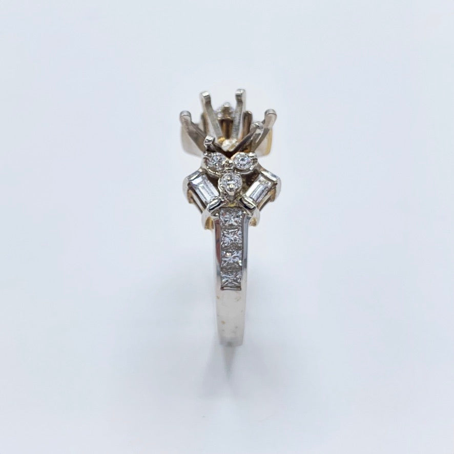 18K White Gold Semi-Mount Engagement Ring