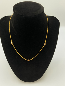 15 Inch Gold Filled S Chain with 3 Gold Beads