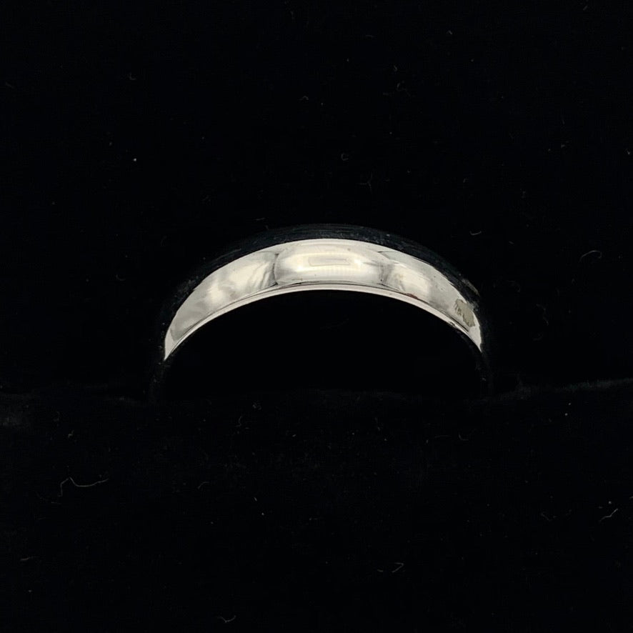 14K White Gold 5mm 1/2 Round Wedding Band