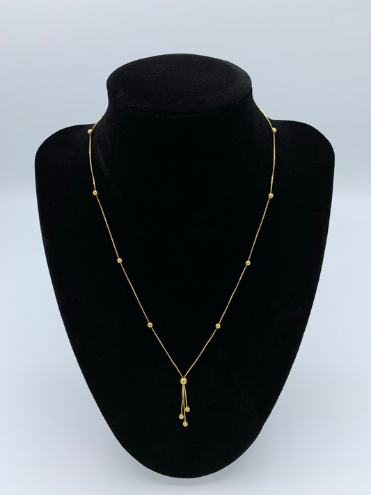 14K Yellow Gold Bead Necklace