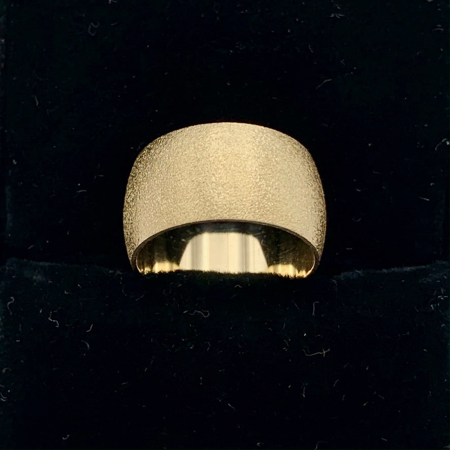 14K Yellow Gold 10mm Half Round Satin Finish Wedding Band