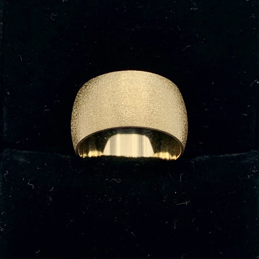 14K Yellow Gold 10mm Half Round Satin Finish Wedding Band