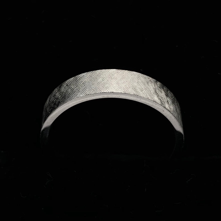 14K White Gold 5mm Florentine Style Wedding Band