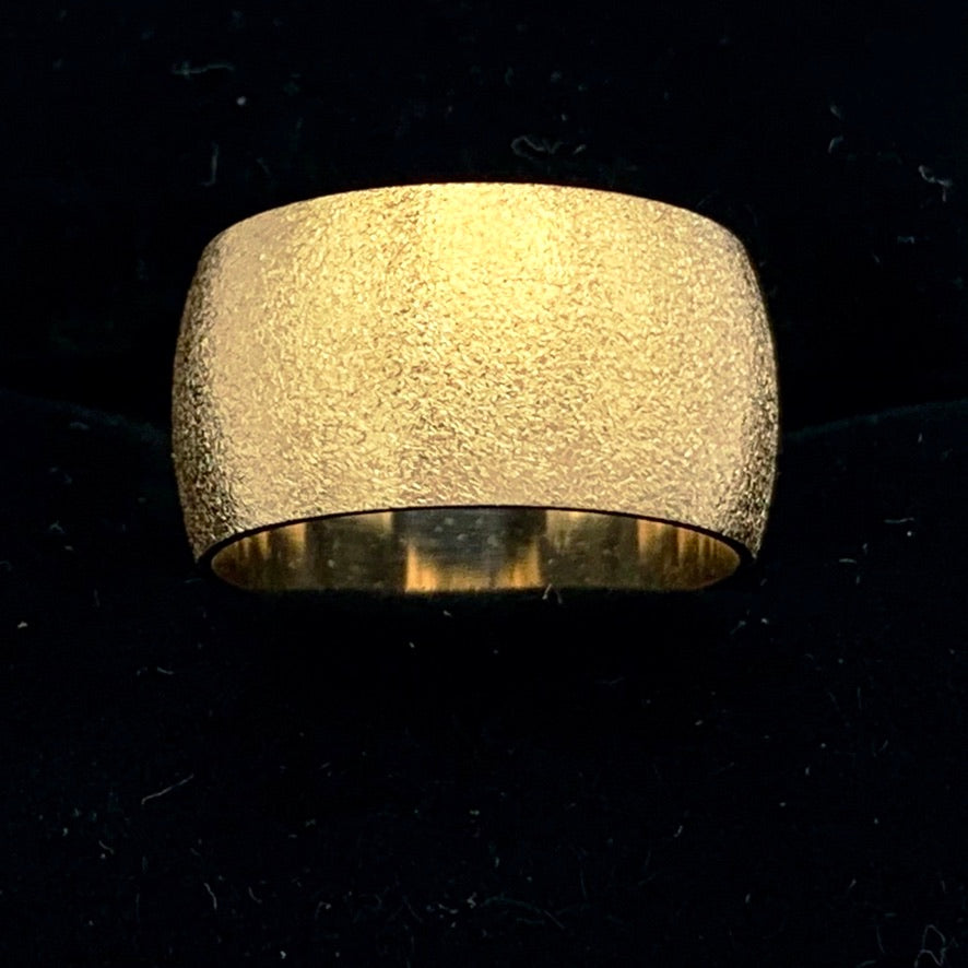 14K Yellow Gold 10mm Half Round Satin Finish Wedding Band