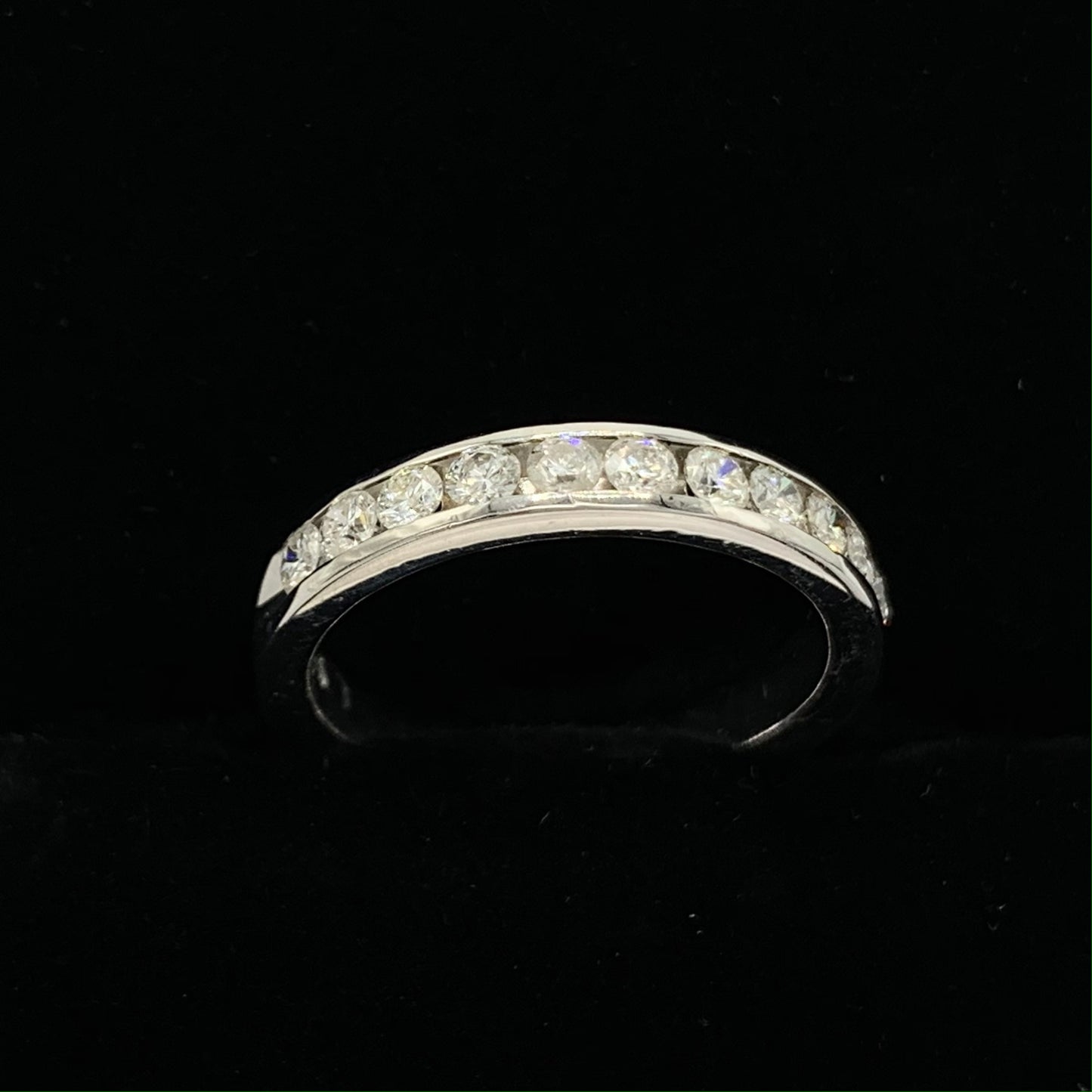 14K White Gold .50 Ct Total Weight Round Diamond Ring