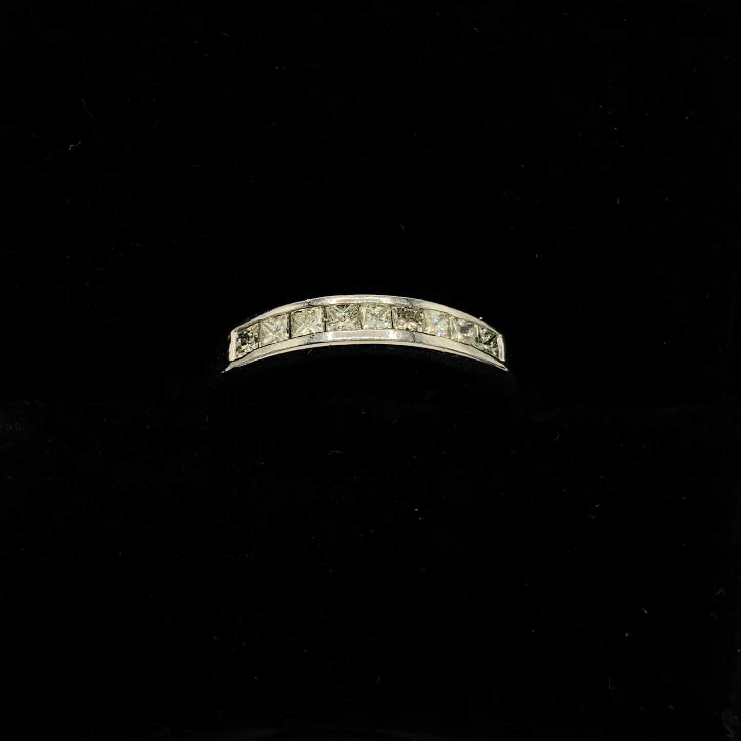 Platinum Band with Princess Cut Diamonds