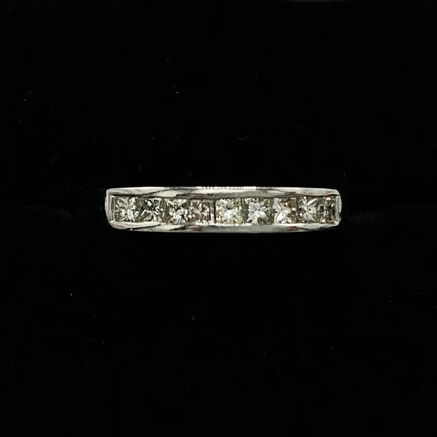 Platinum Band with Princess Cut Diamonds