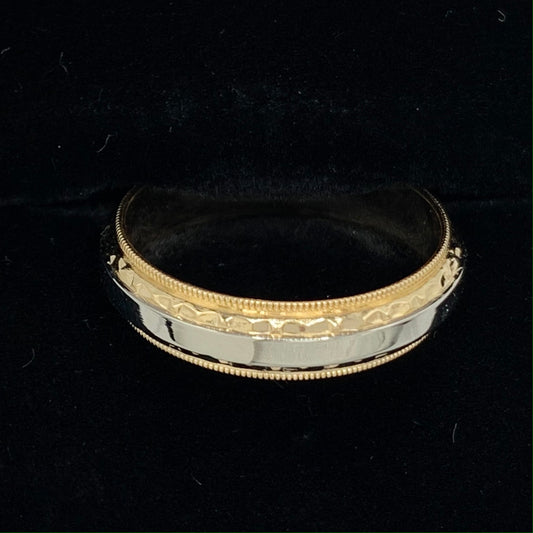 14K Yellow and White Gold 5mm Wedding Band