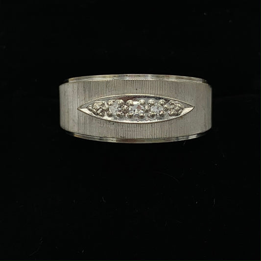 Estate 14K White Gold Diamond Wedding Band 10pts T.W.