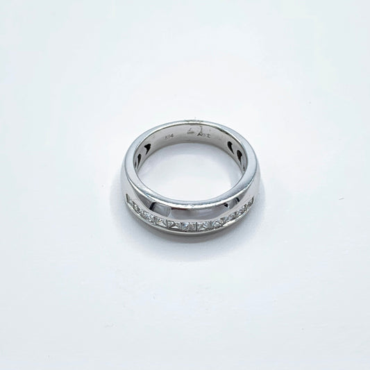 14K White Gold .50 Ct Total Weight in Princess Cut Diamond Wedding Band