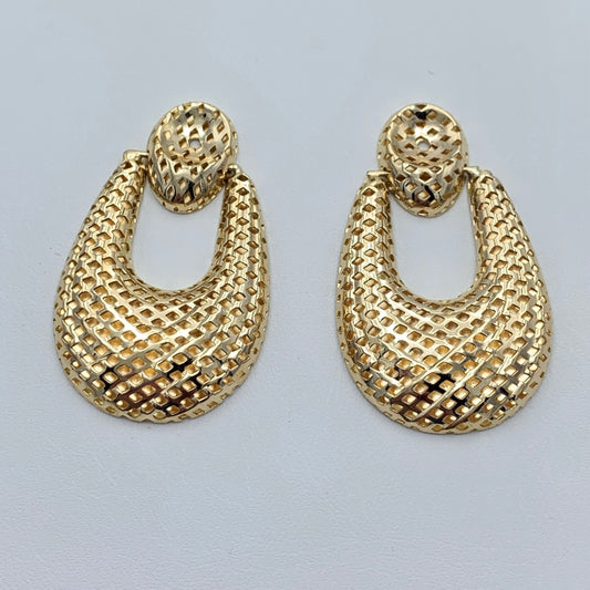 14K Yellow Gold Earring Door Knocker Converters