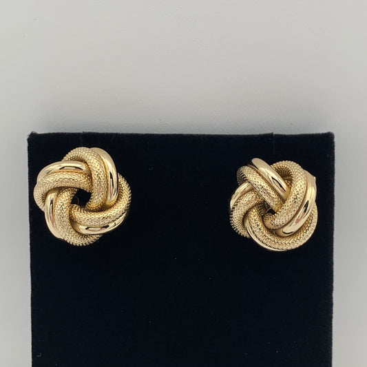 14K Yellow Gold Love Knot Earrings