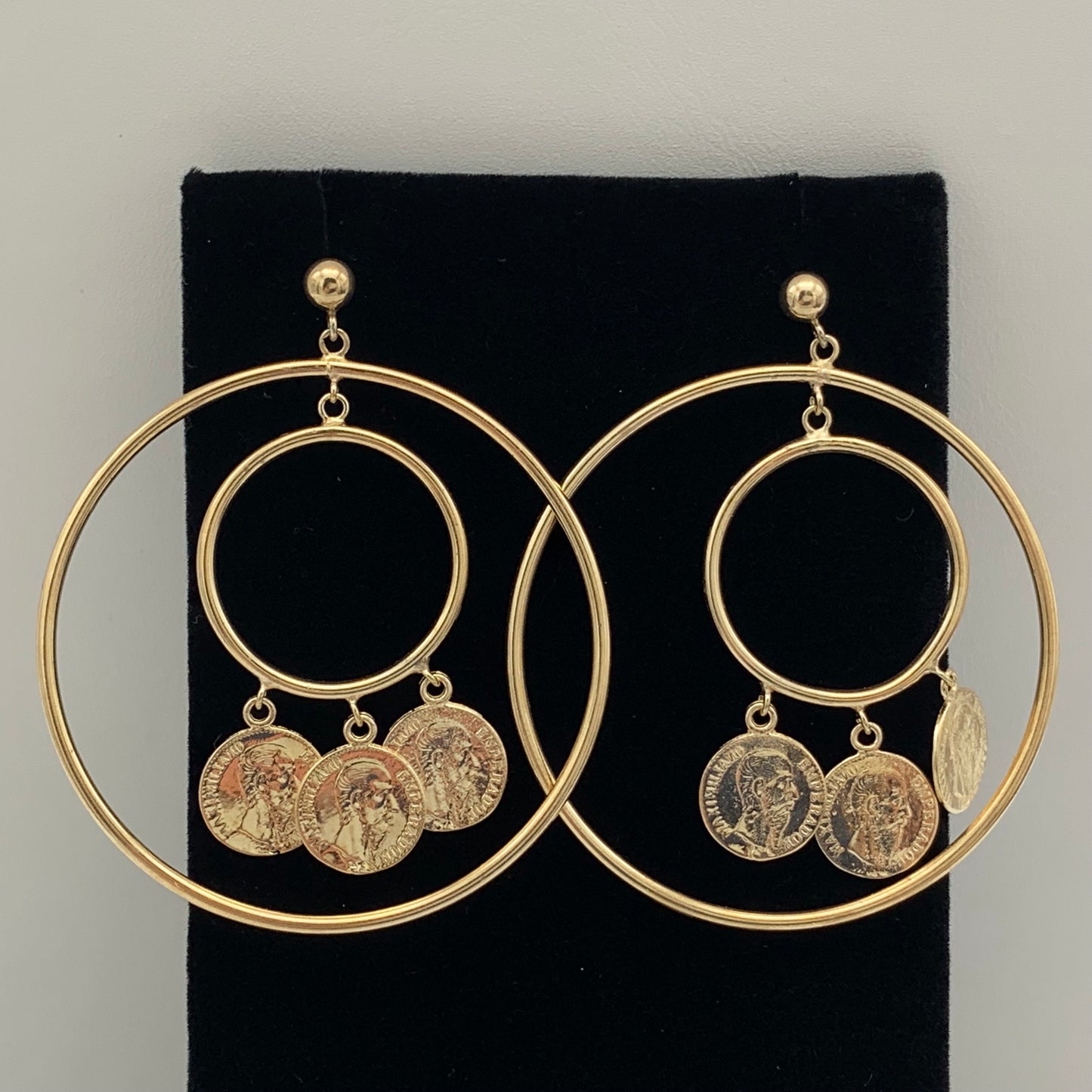 14K Yellow Gold Circle Loops with Maximilian Coins