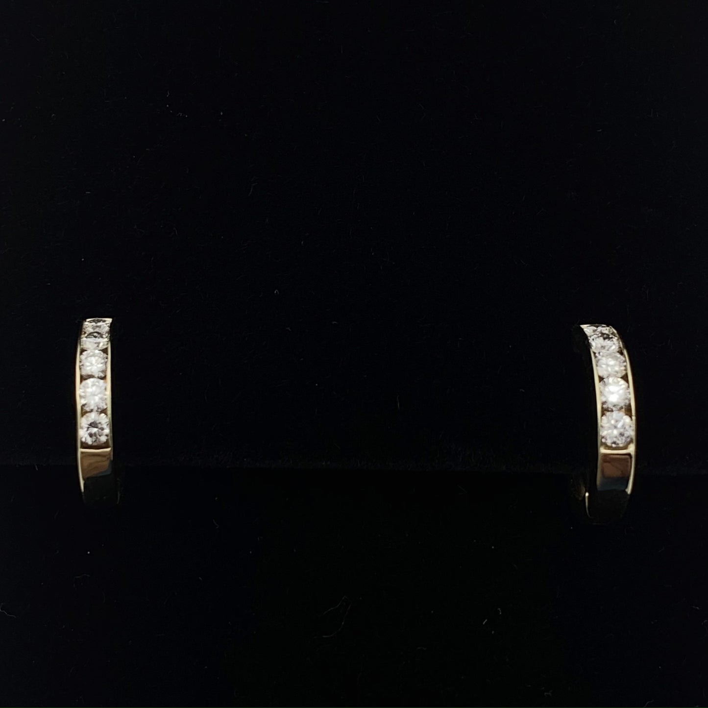 14K Yellow Gold .50 TCW Diamond Huggie Earrings