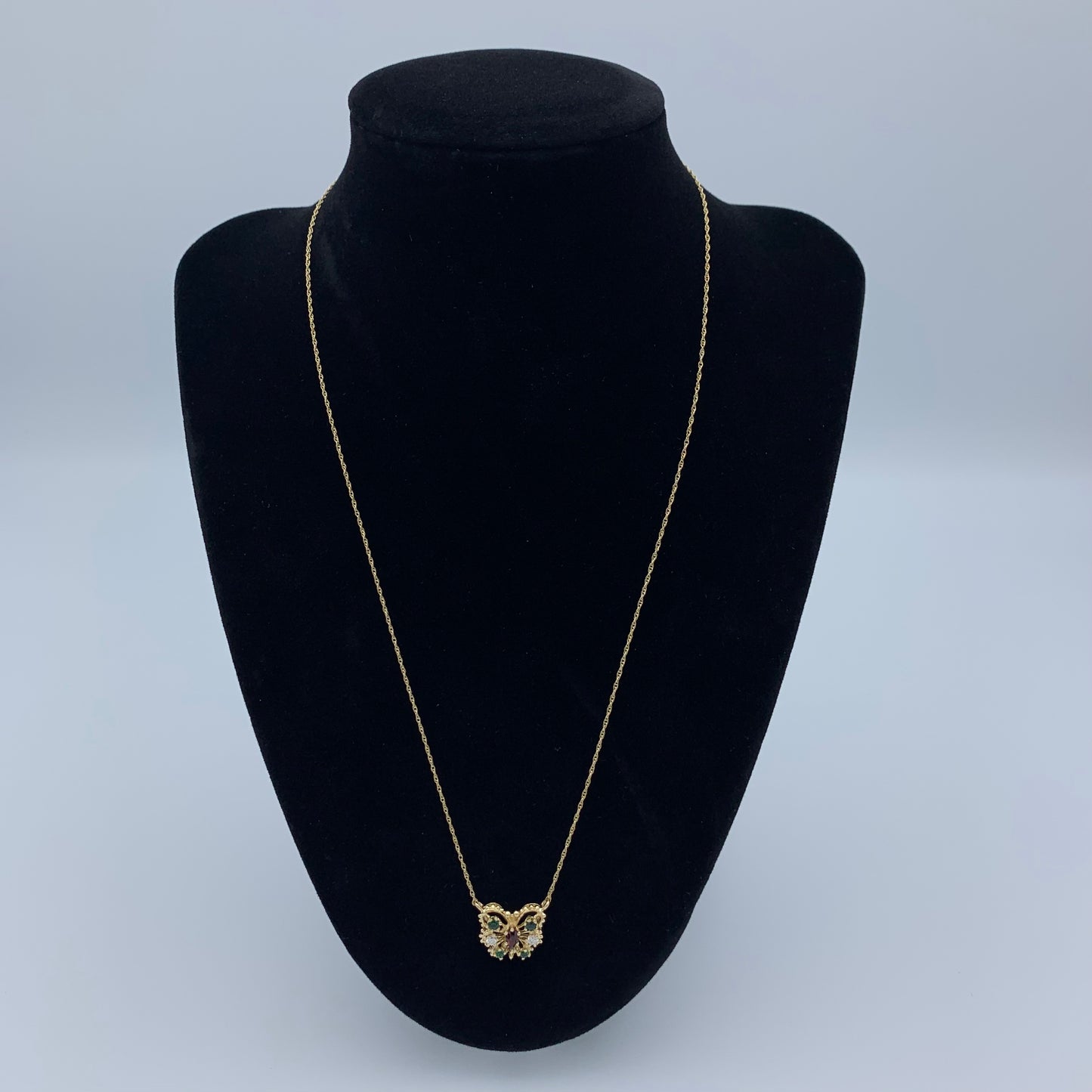 14K Yellow Gold Butterfly Necklace