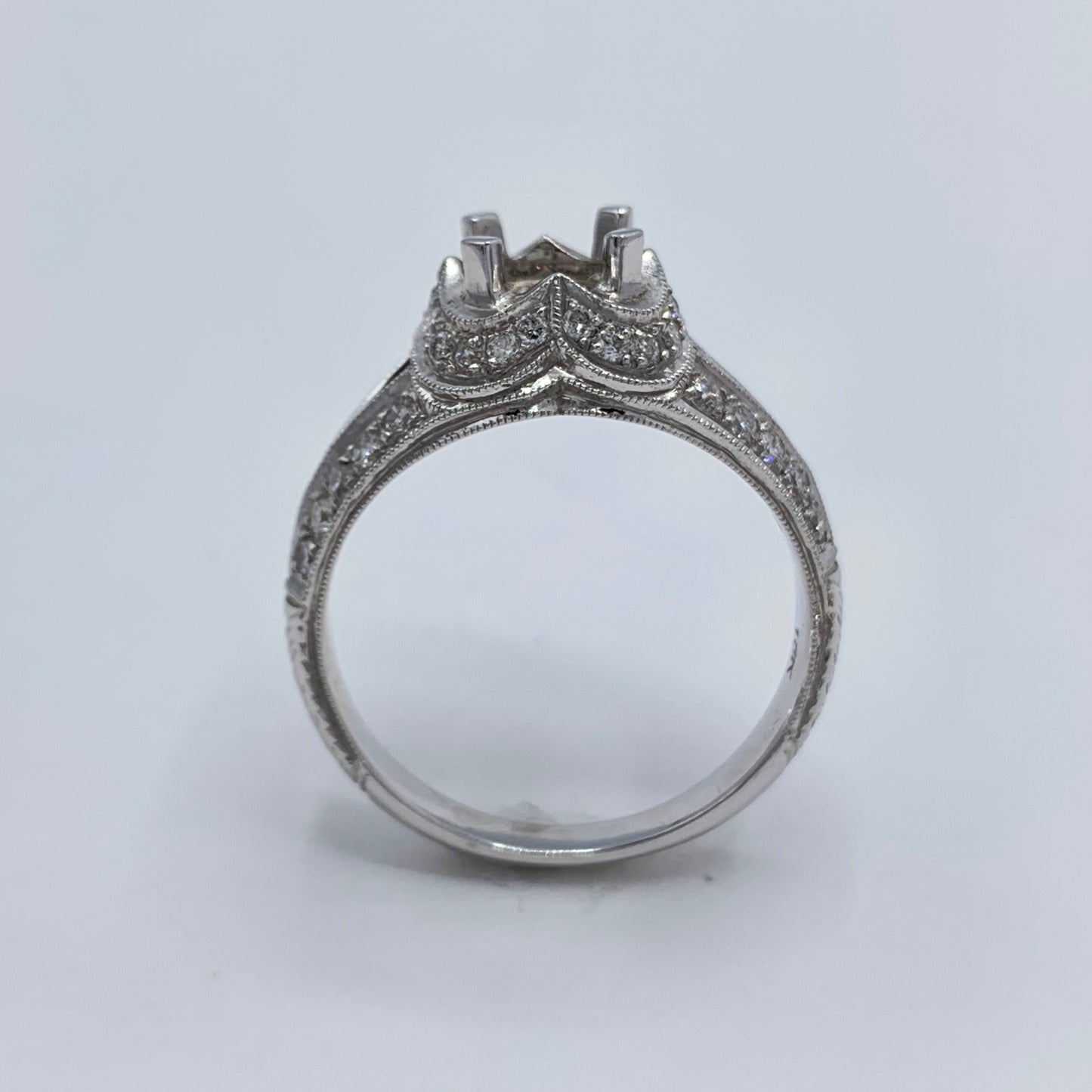 18K White Gold .25 Ct T.W. Diamond Semi-Mount Engagement Ring