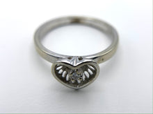 Load image into Gallery viewer, 14K White Gold Heart Promise Ring with Diamond
