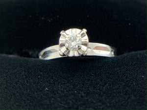 14K White Gold Engagement Ring with 5 point Diamond