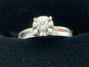14K White Gold Engagement Ring with 5 point Diamond