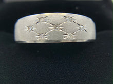 Load image into Gallery viewer, Men&#39;s 14K White Gold Wedding Band with Diamonds
