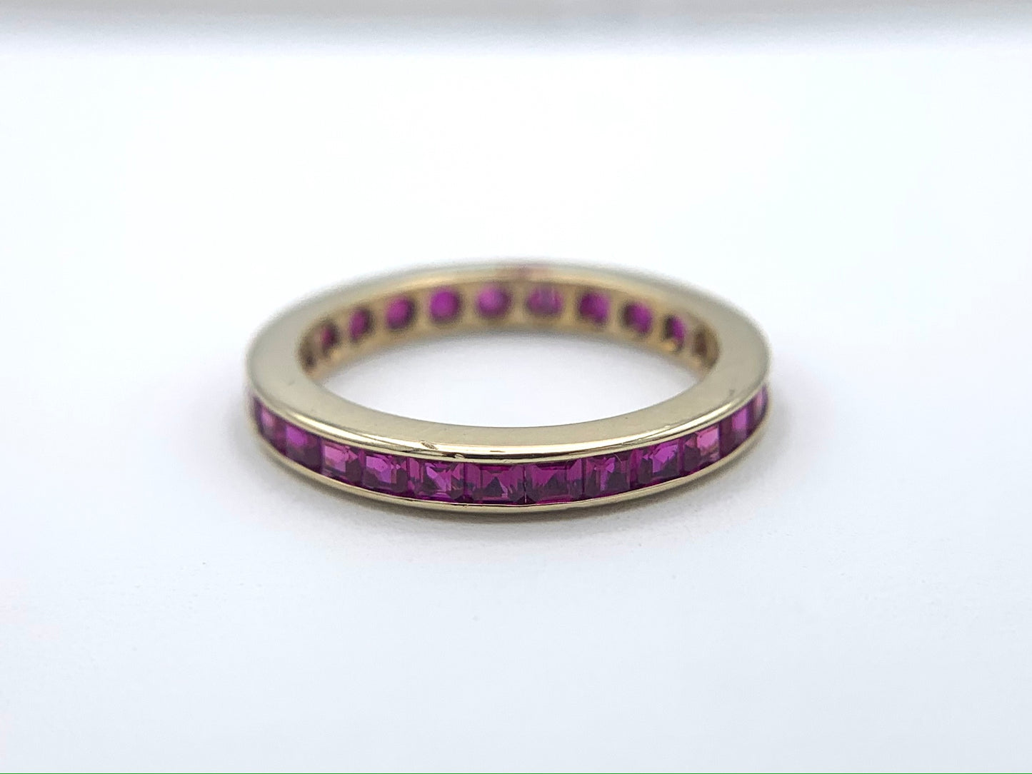 14K Yellow Gold Ruby Eternity Ring