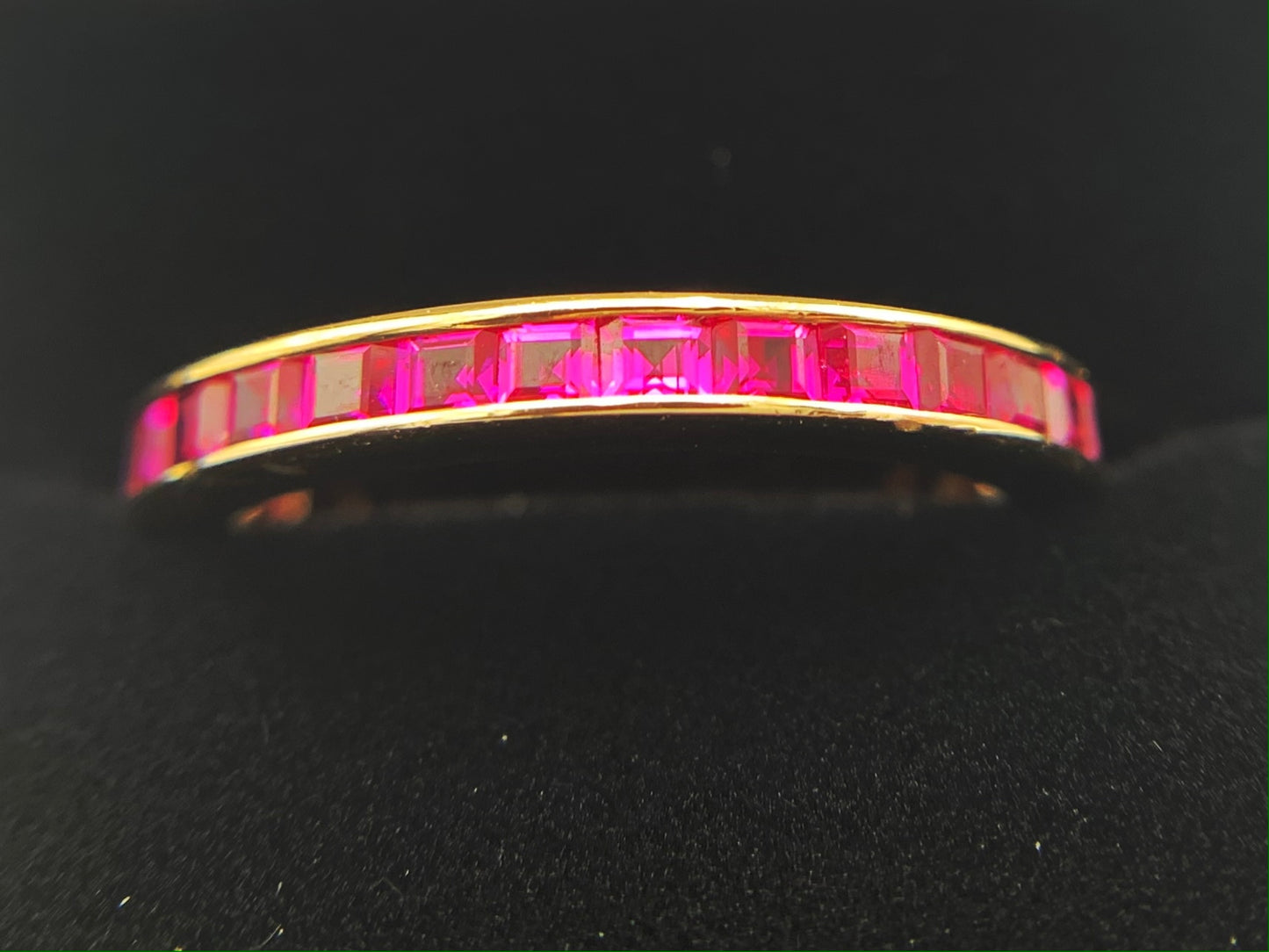 14K Yellow Gold Ruby Eternity Ring, Size 5.25