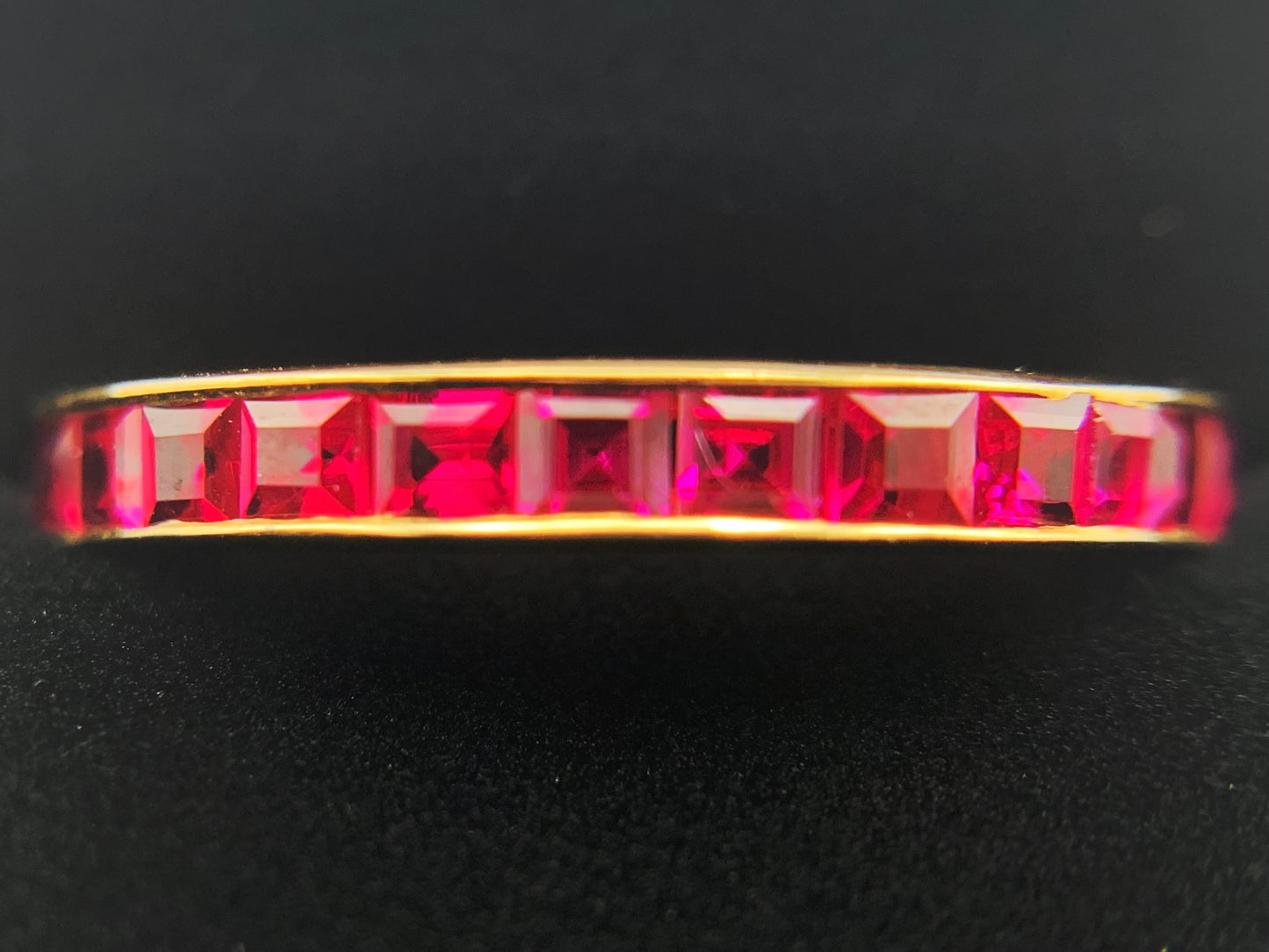 14K Yellow Gold Ruby Eternity Ring Size 6.75