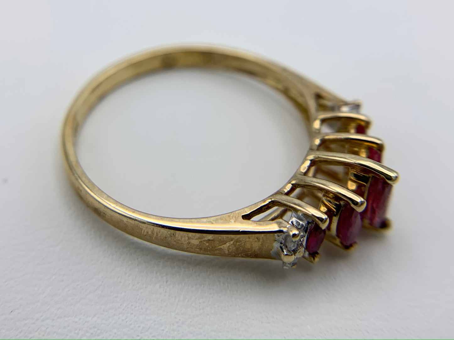 14K Yellow Gold Ruby and Diamond Ring