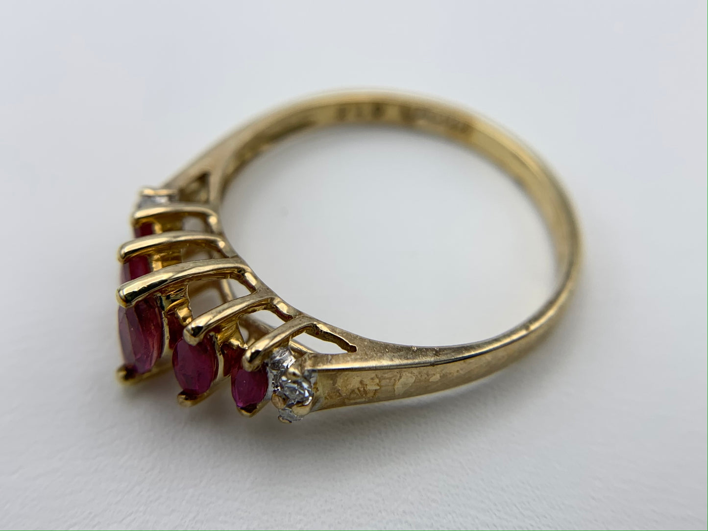 14K Yellow Gold Ruby and Diamond Ring