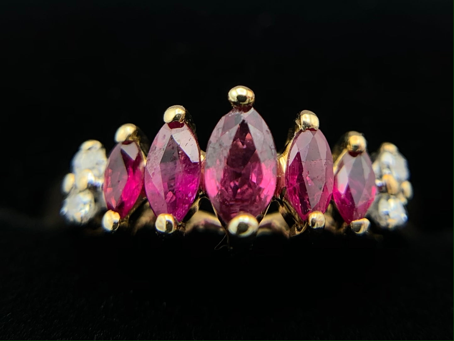 14K Yellow Gold Ruby and Diamond Ring