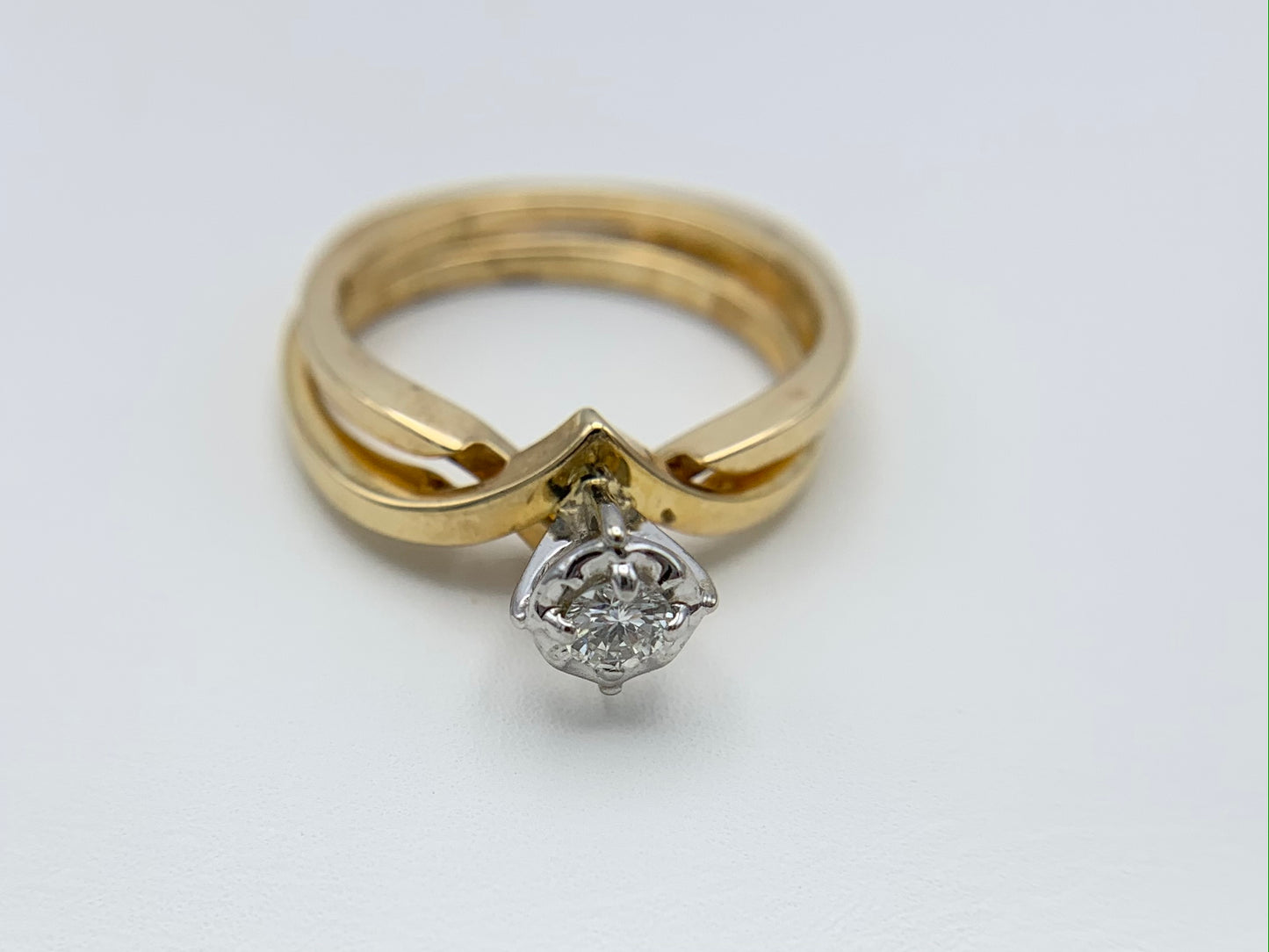 14K Yellow Gold Diamond Wedding Set