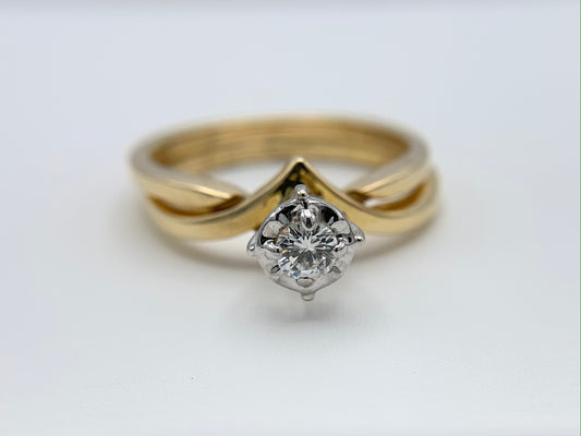 14K Yellow Gold Diamond Wedding Set