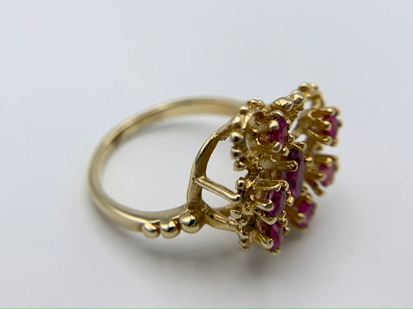 14K Yellow Gold Ruby Butterfly Ring