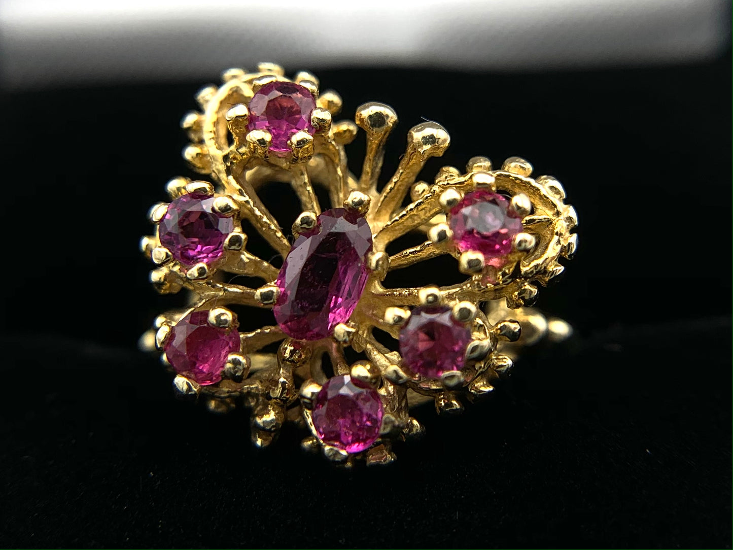 14K Yellow Gold Ruby Butterfly Ring