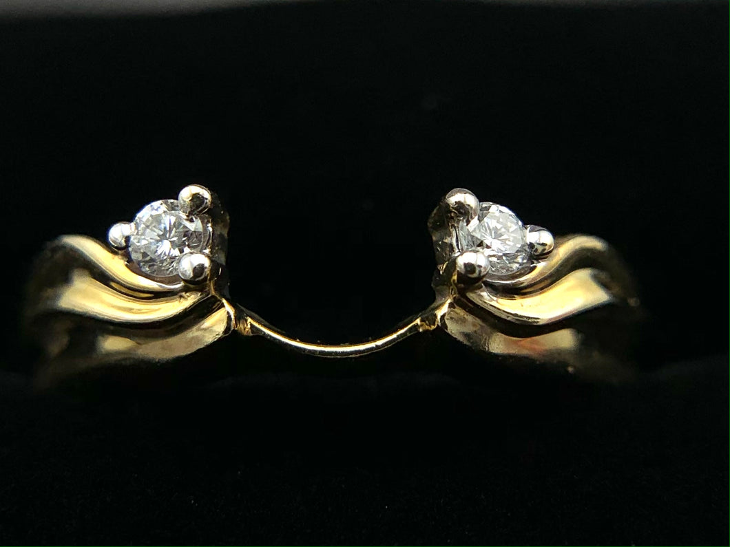 14K Yellow Gold Diamond Solitaire Enhancer Ring