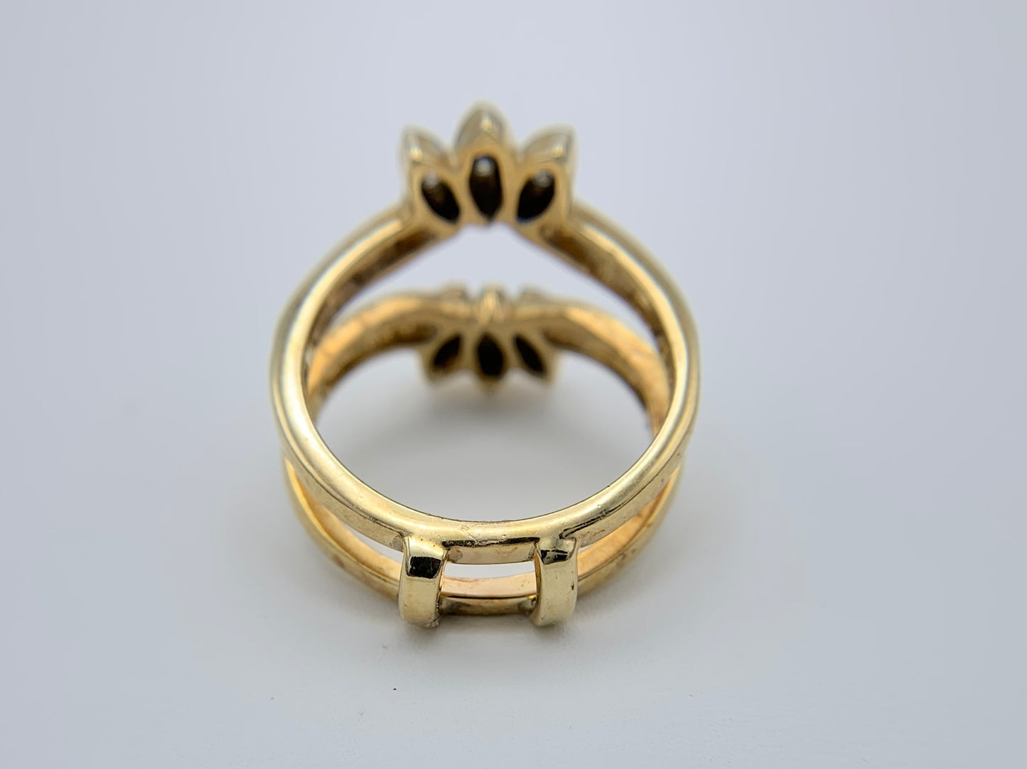 14K Yellow and White Gold Diamond Ring Guard