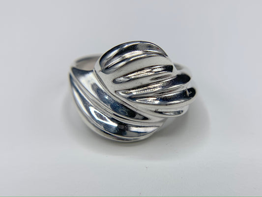 Sterling Silver Wave Dome Rib Ring