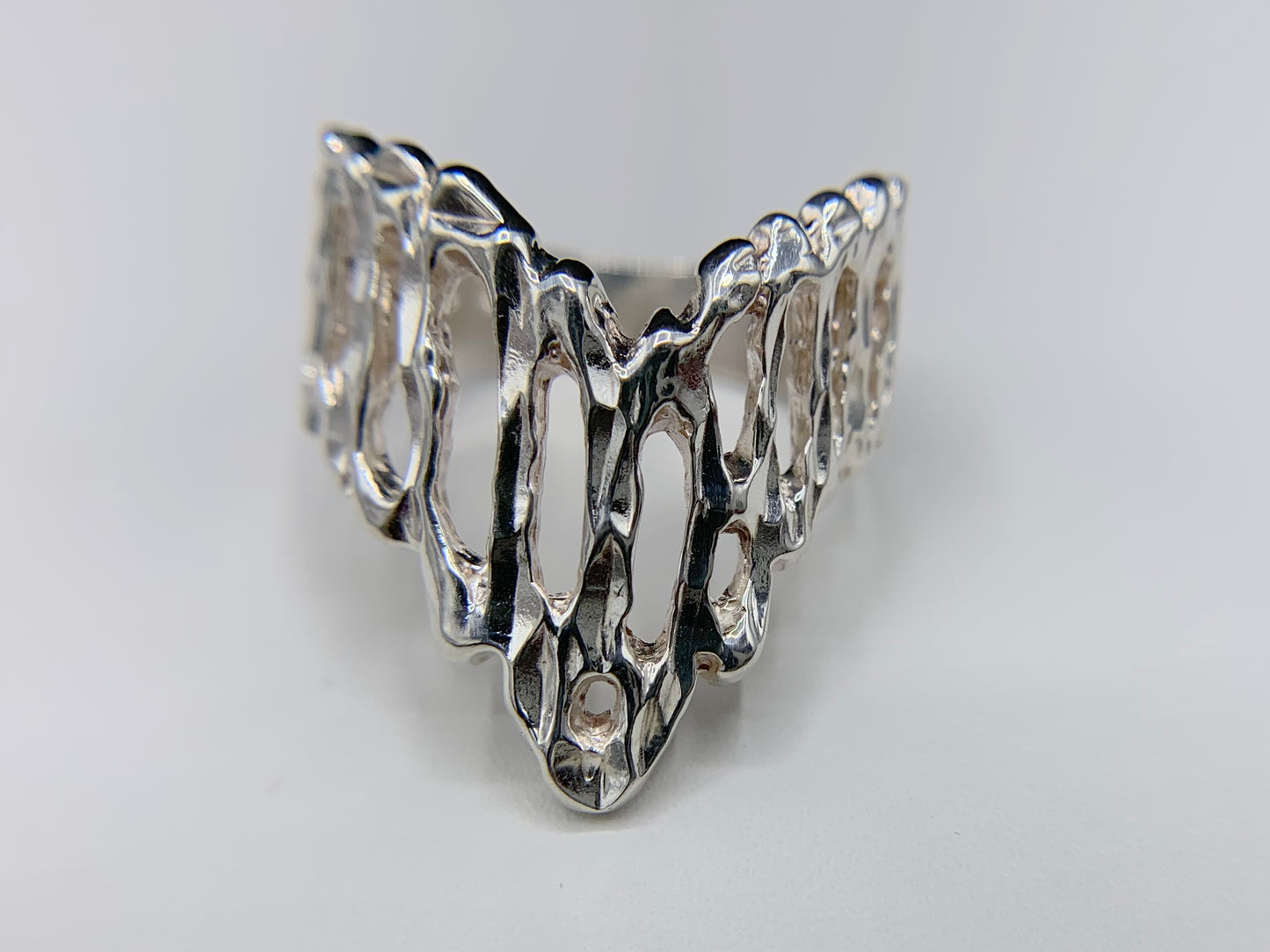 Sterling Silver 'Liquid Metal' Free Form Ring