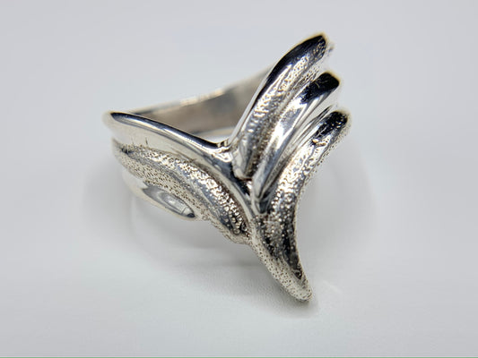 Sterling Silver Layered V Free Form Ring