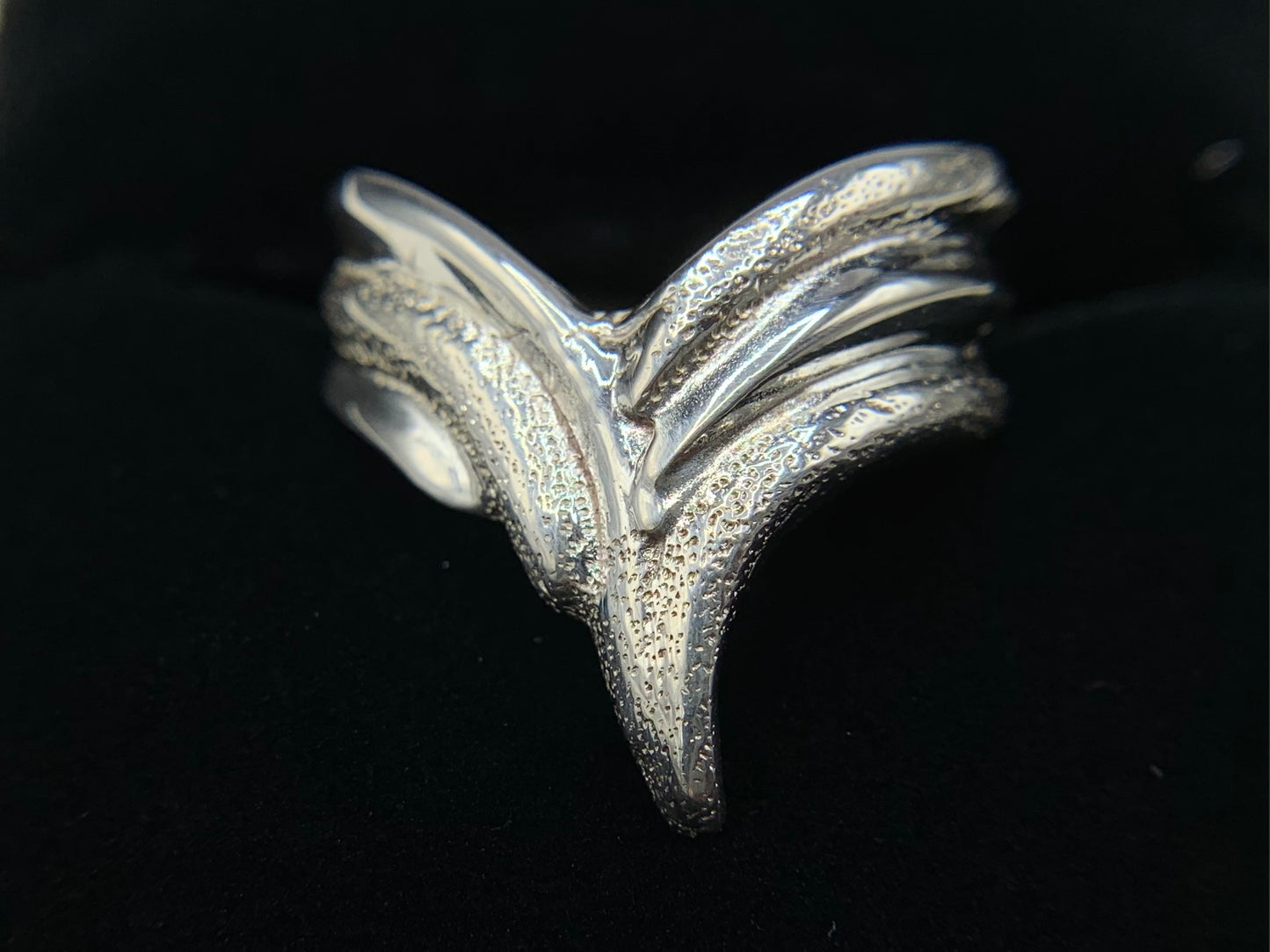 Sterling Silver Layered V Free Form Ring