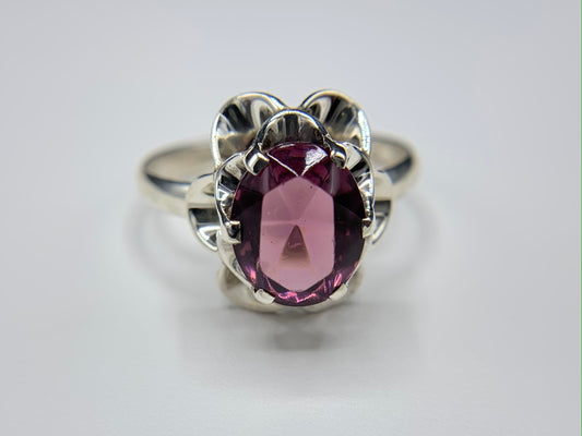 Sterling Silver Alexandrite Flower Ring