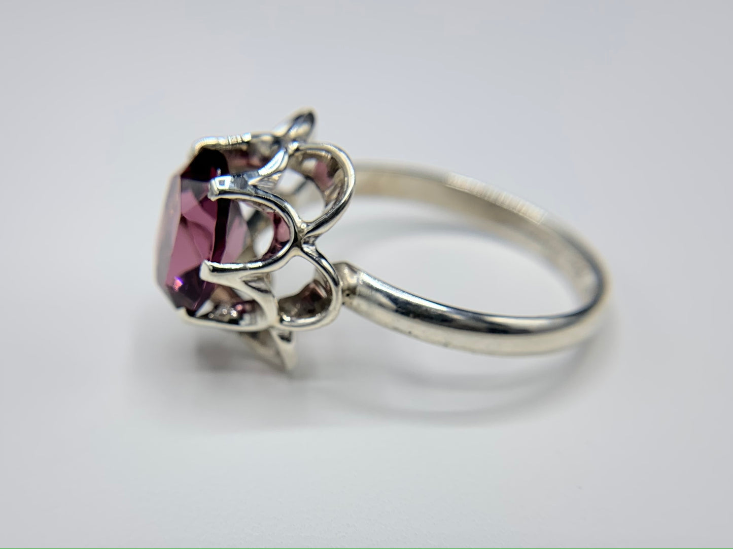 Sterling Silver Alexandrite Flower Ring