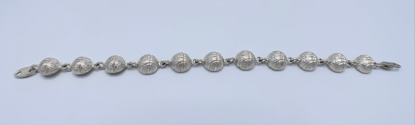 Sterling Silver Basketball Bracelet