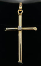 Load image into Gallery viewer, 14K Yellow Gold Tube Cross with Diamond
