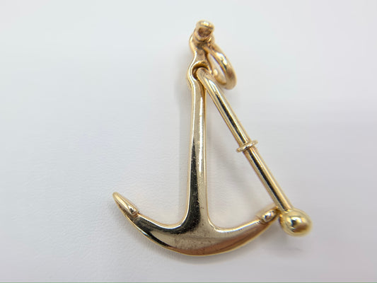 14K Yellow Gold Anchor Pendant