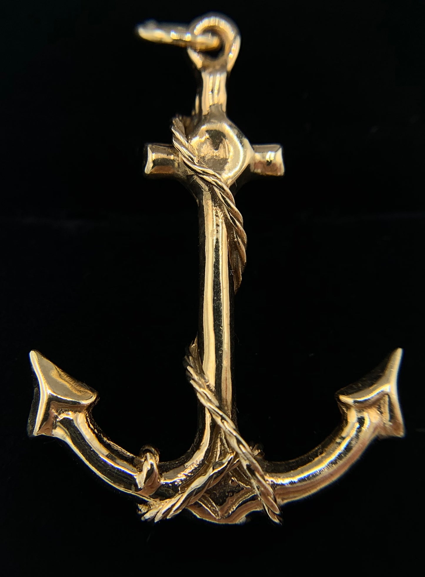 14K Gold Mariner Anchor Pendant