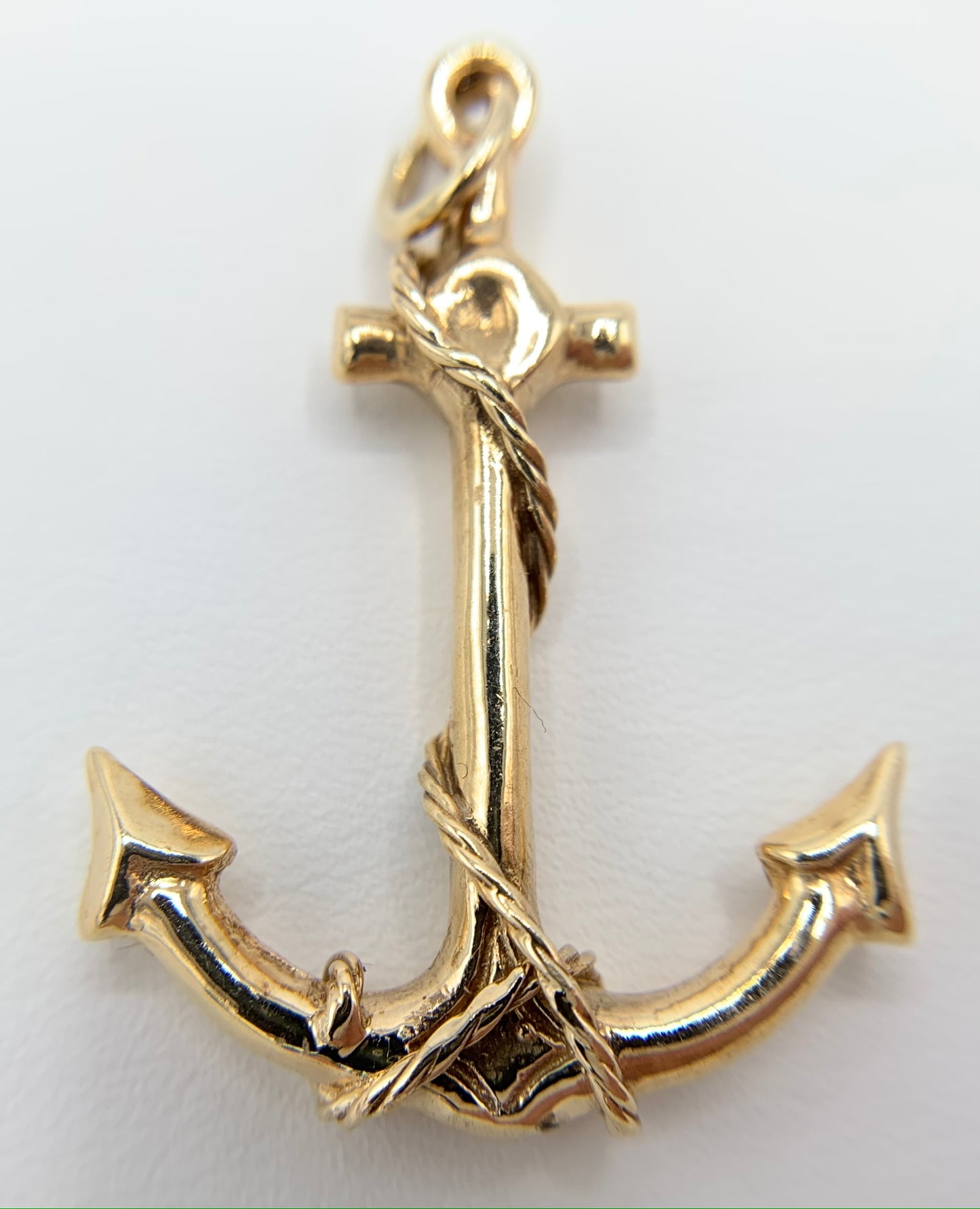 14K Gold Mariner Anchor Pendant