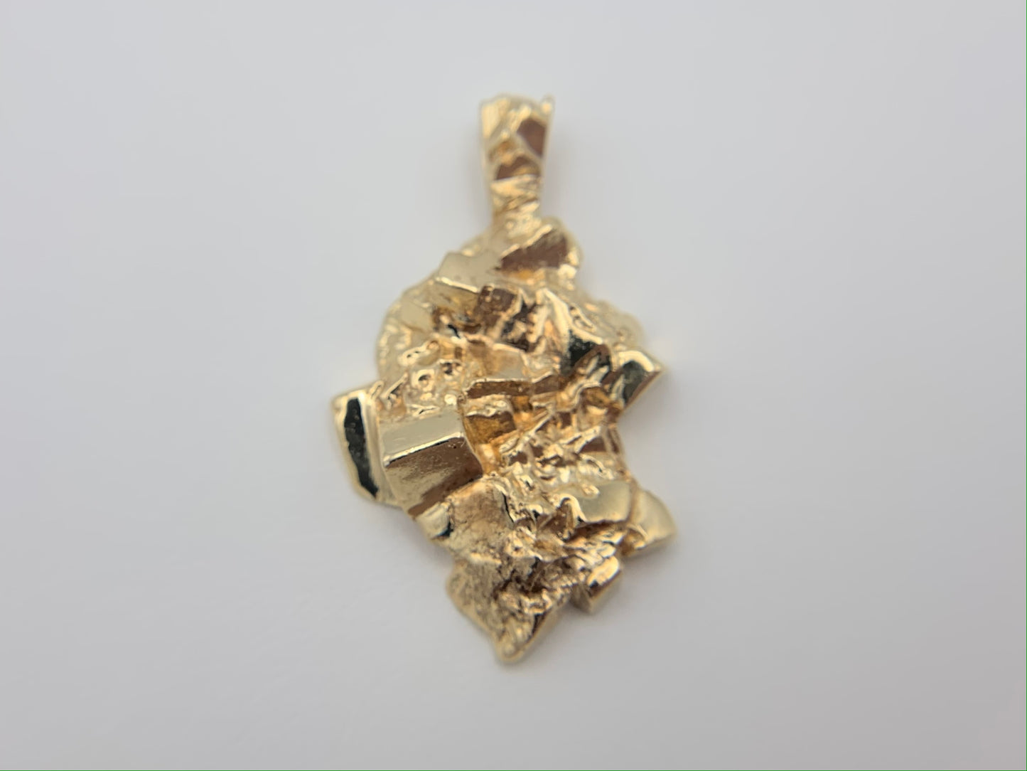 14K Yellow Gold Nugget Necklace Pendant